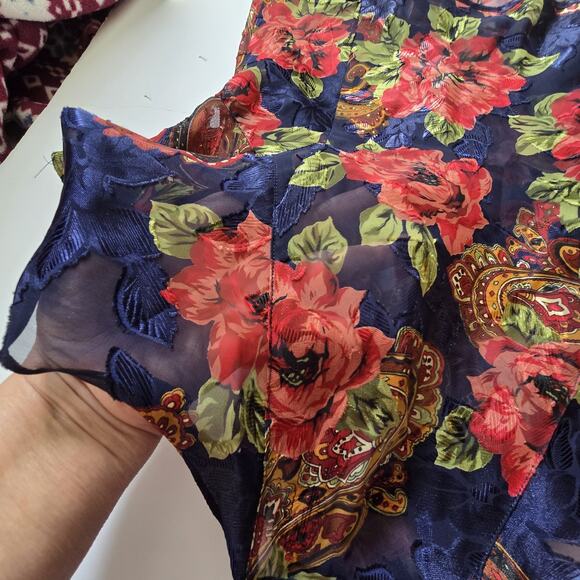 Vtg Victorias Secret Gold Label Floral Teddy Camisole Women M Satin Lace Romper - Picture 15 of 15